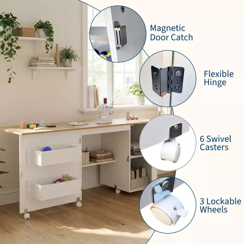 Table de couture pliante et station d'artisanat portable
