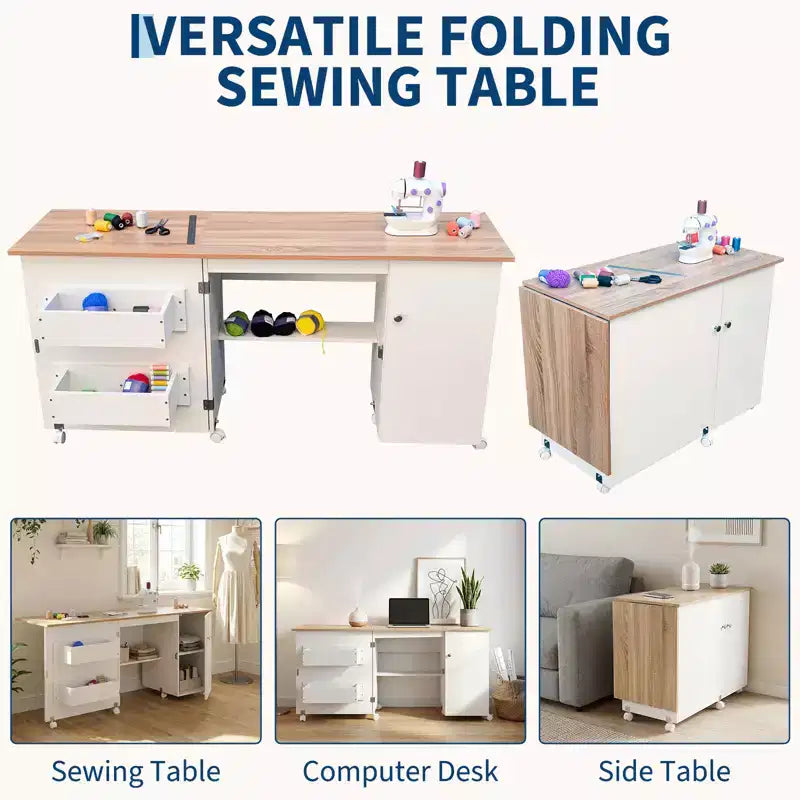 Table de couture pliante et station d'artisanat portable