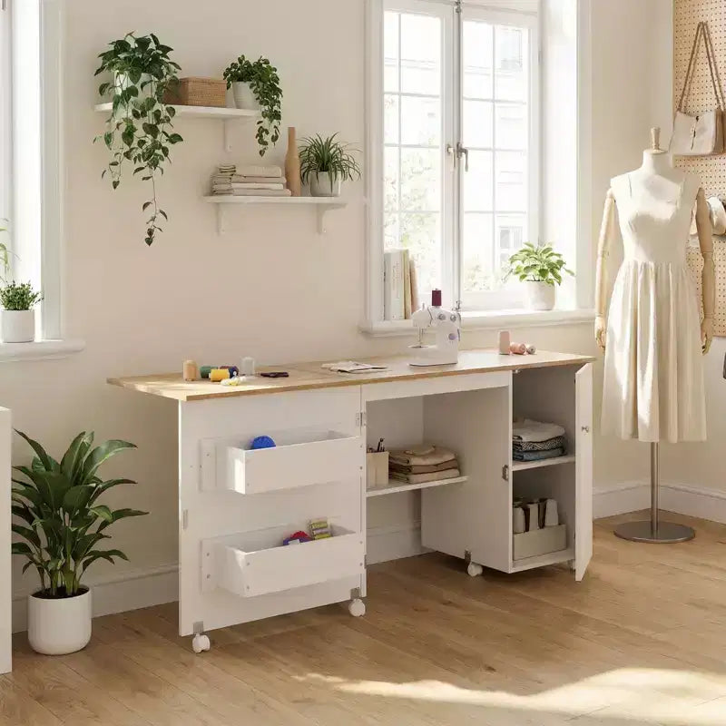 Table de couture pliante et station d'artisanat portable