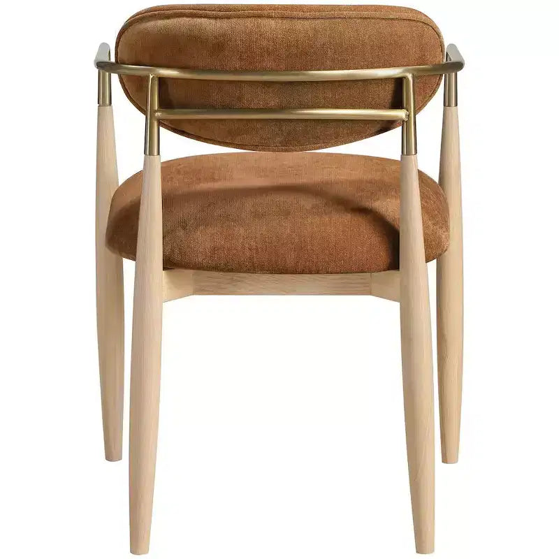 Chaise de salle à manger en tissu couleur cognac