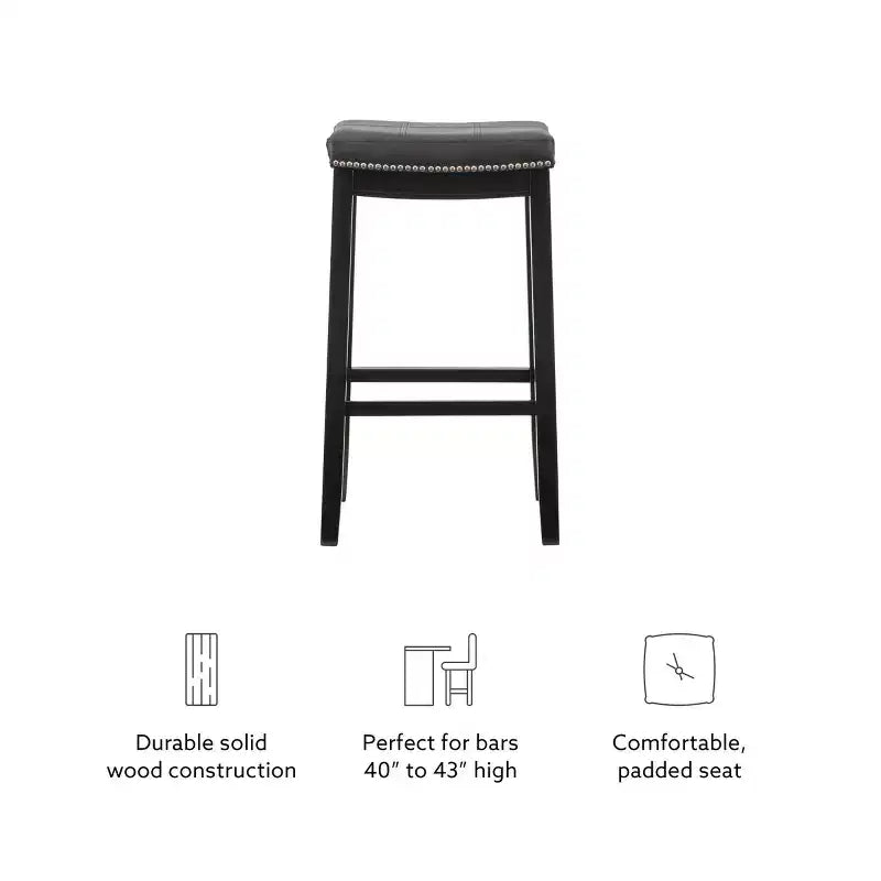 Tabouret de bar rembourré en bois dur