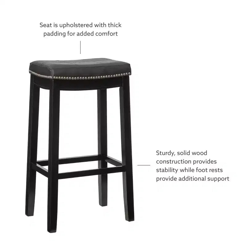 Tabouret de bar rembourré en bois dur