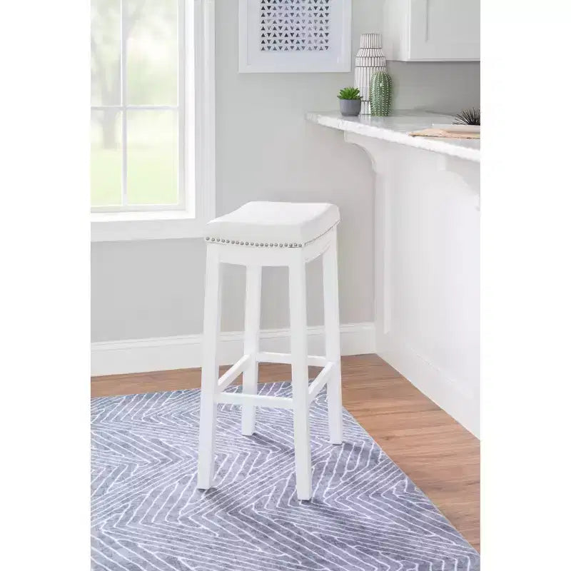 Tabouret de bar rembourré en bois dur