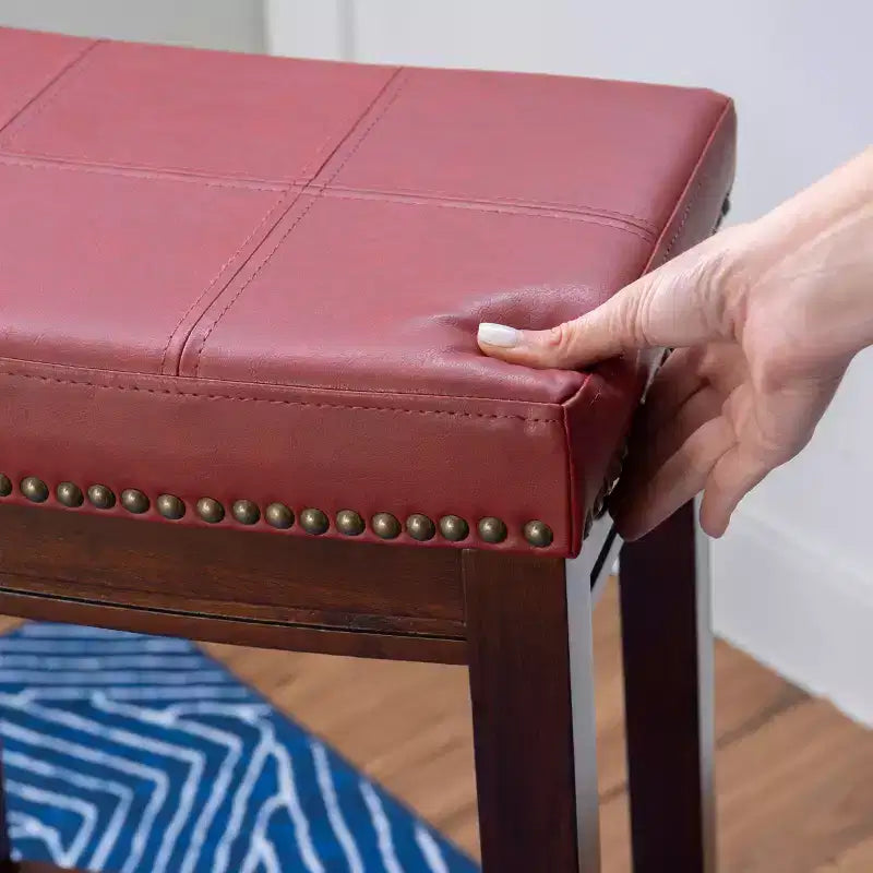 Tabouret de bar rembourré en bois dur