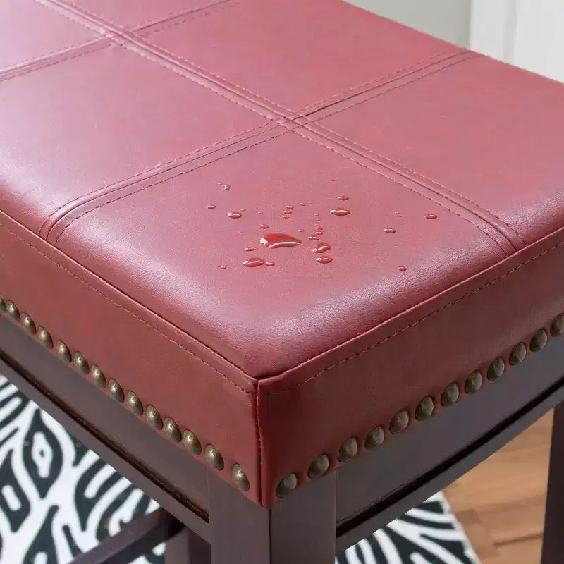 Tabouret de bar rembourré en bois dur