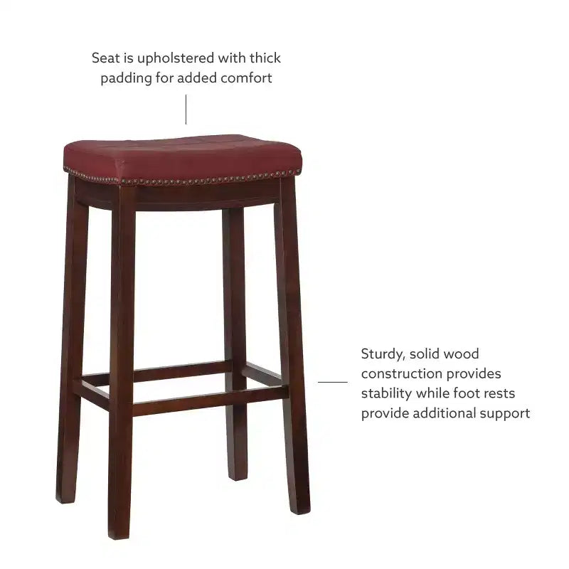 Tabouret de bar rembourré en bois dur