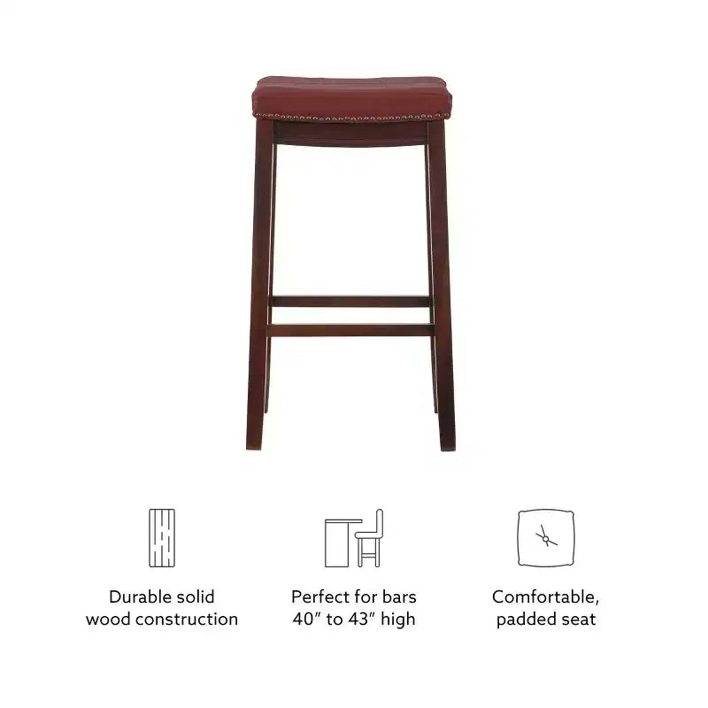 Tabouret de bar rembourré en bois dur