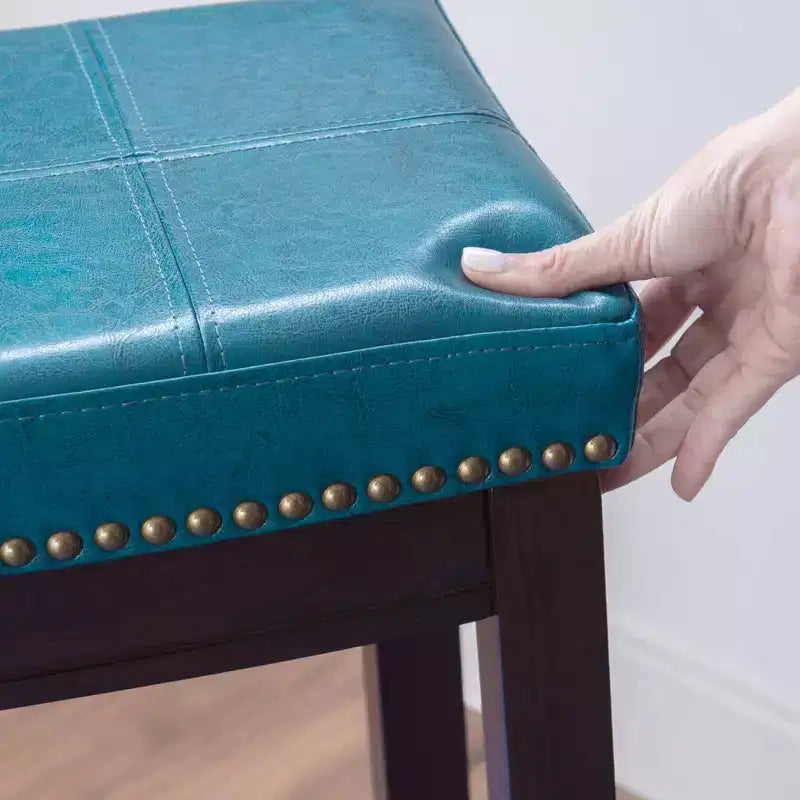 Tabouret de bar rembourré en bois dur