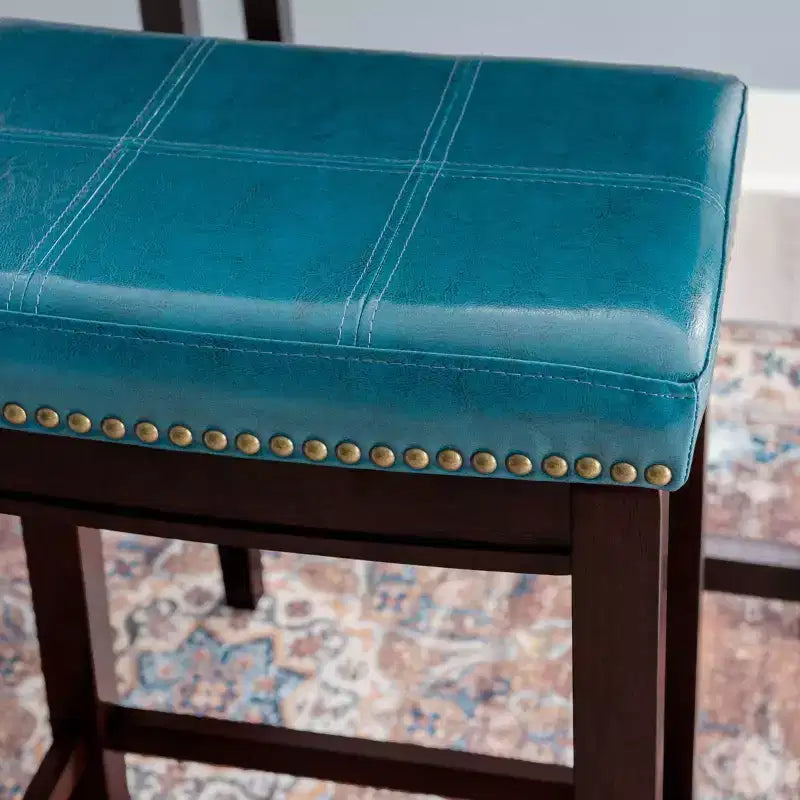 Tabouret de bar rembourré en bois dur