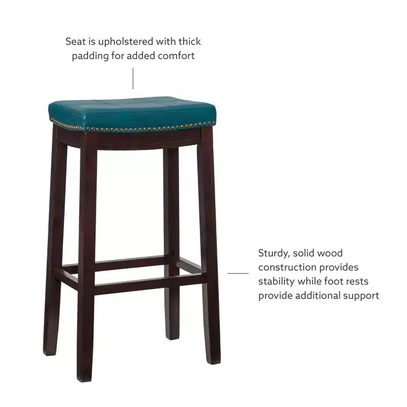 Tabouret de bar rembourré en bois dur