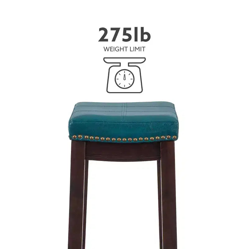 Tabouret de bar rembourré en bois dur