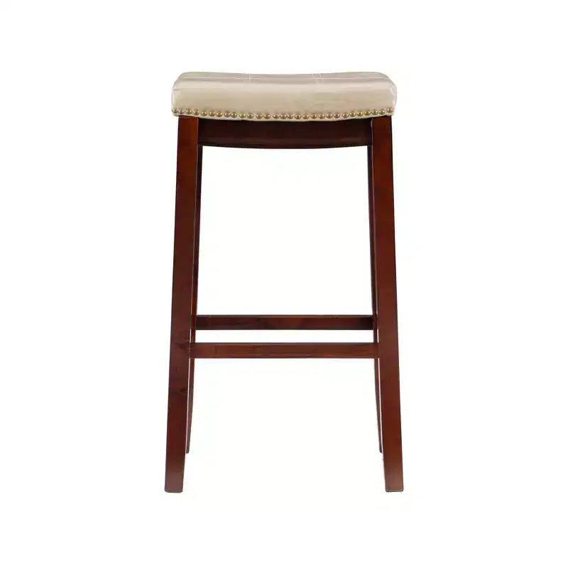 Tabouret de bar rembourré en bois dur