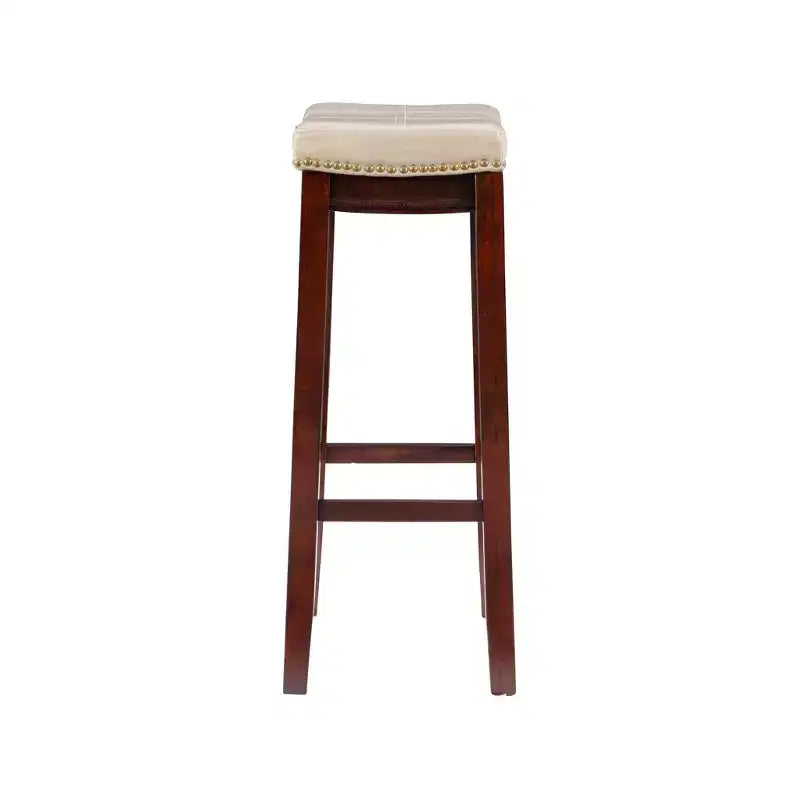 Tabouret de bar rembourré en bois dur