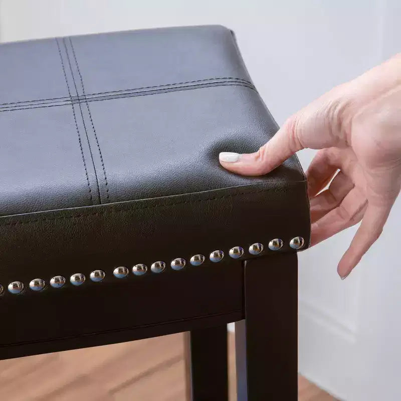 Tabouret de bar rembourré en bois dur