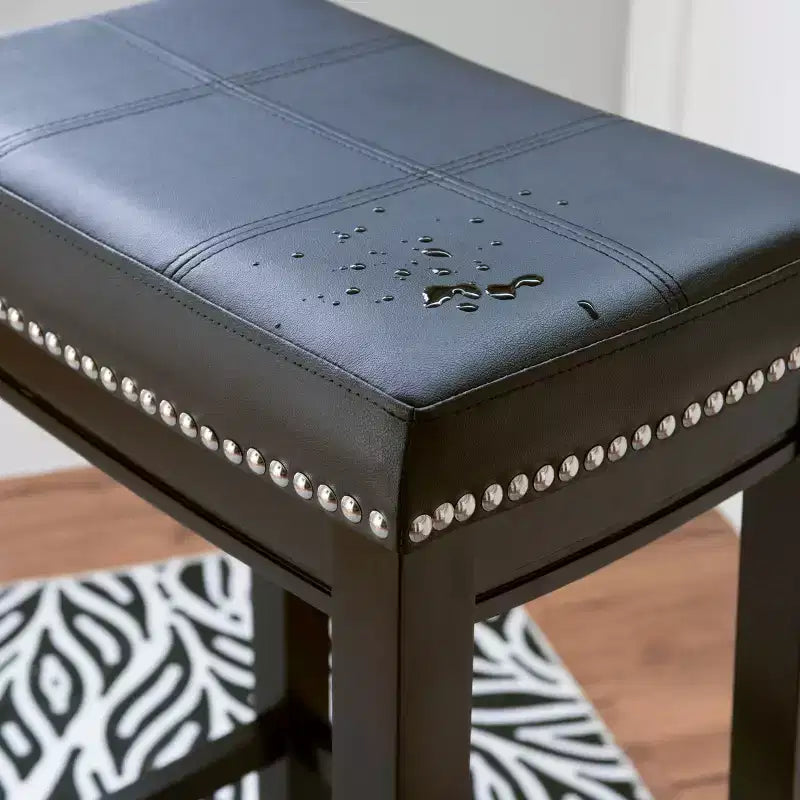 Tabouret de bar rembourré en bois dur