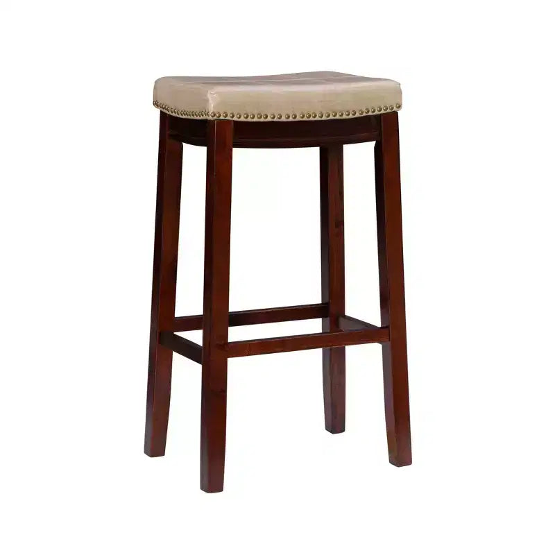 Tabouret de bar rembourré en bois dur
