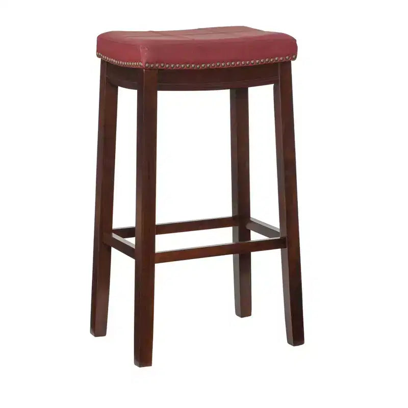 Tabouret de bar rembourré en bois dur