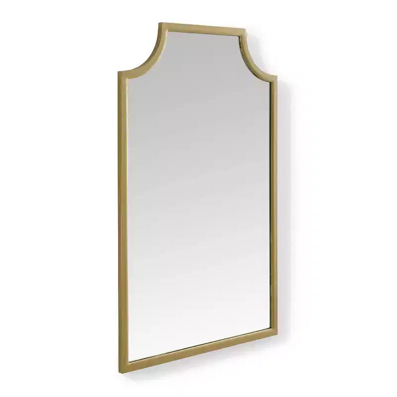 Aimee Wall Mirror Gold - Crosley: Steel Frame Pagoda Design No Assembly 38x24"