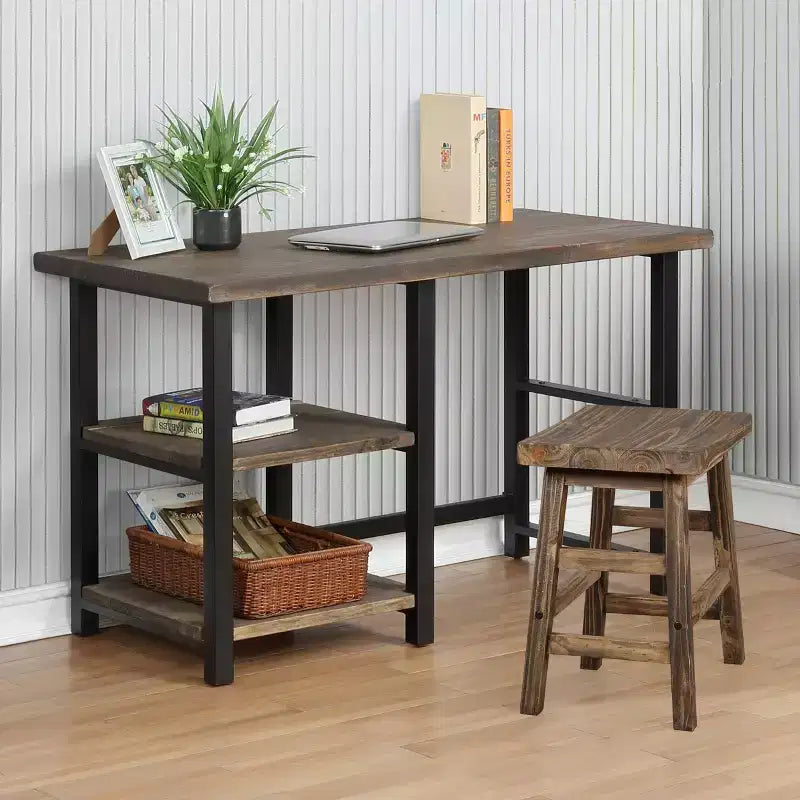 Bureau en métal et bois massif