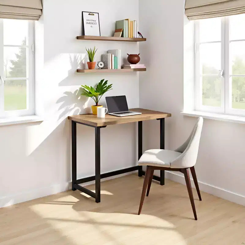 Bureau en métal et bois massif