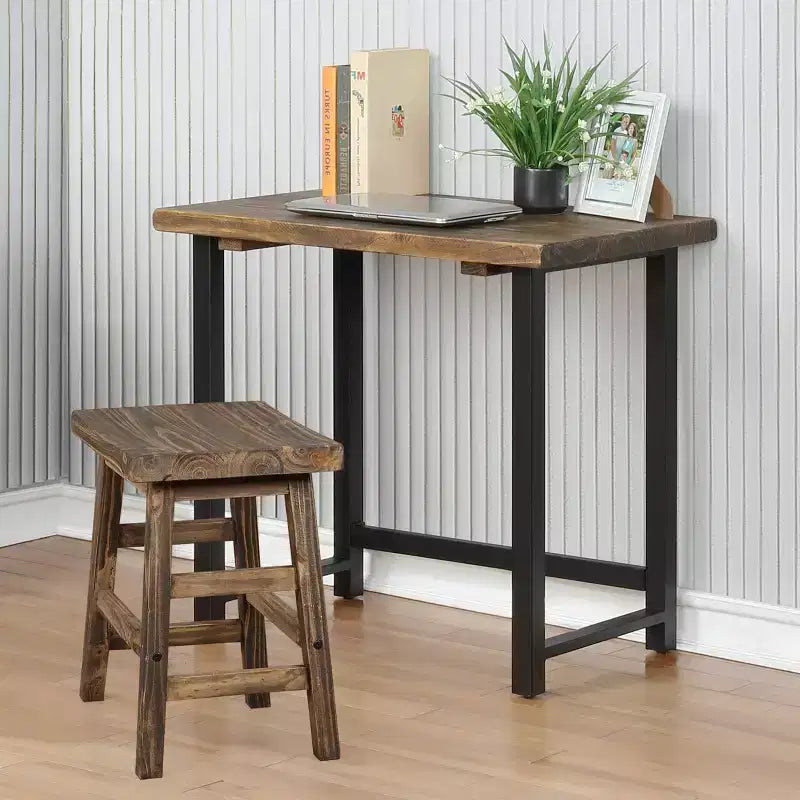 Bureau en métal et bois massif
