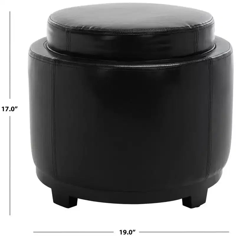 Round Flip Top Storage Ottoman - HUD4045 - Safavieh Couture