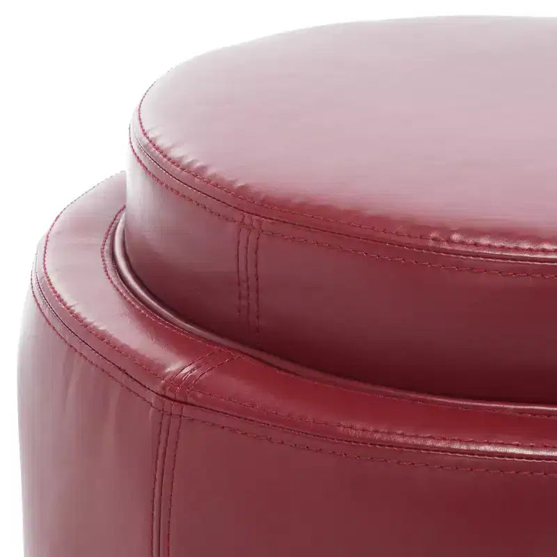 Round Flip Top Storage Ottoman - HUD4045 - Safavieh Couture