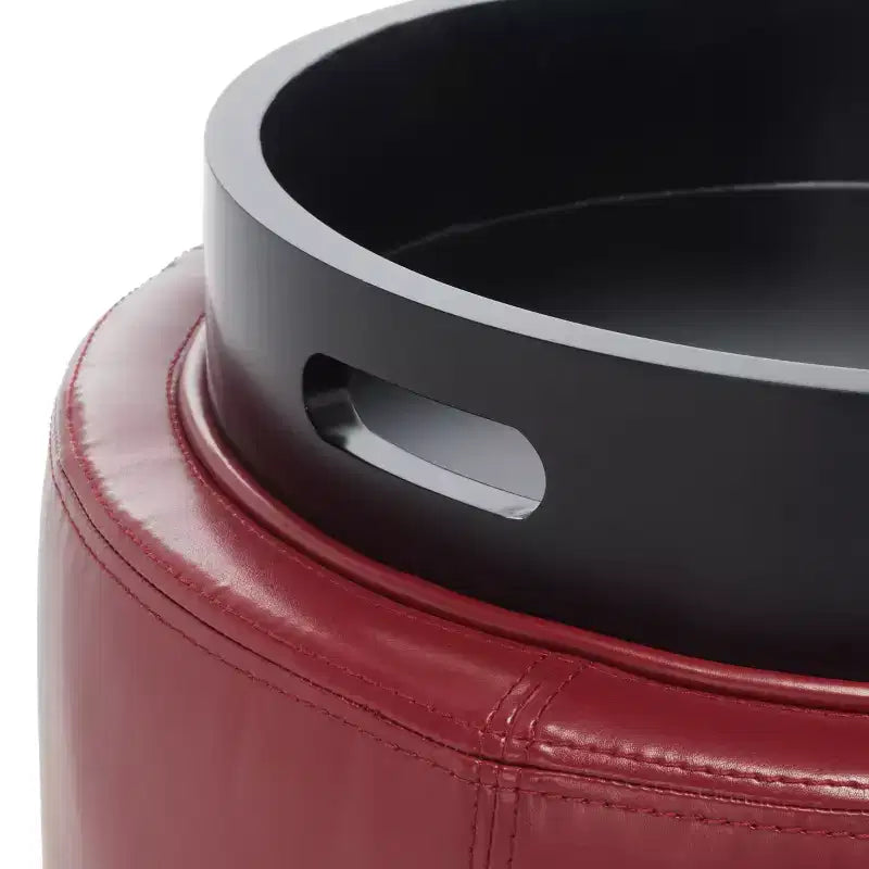 Round Flip Top Storage Ottoman - HUD4045 - Safavieh Couture
