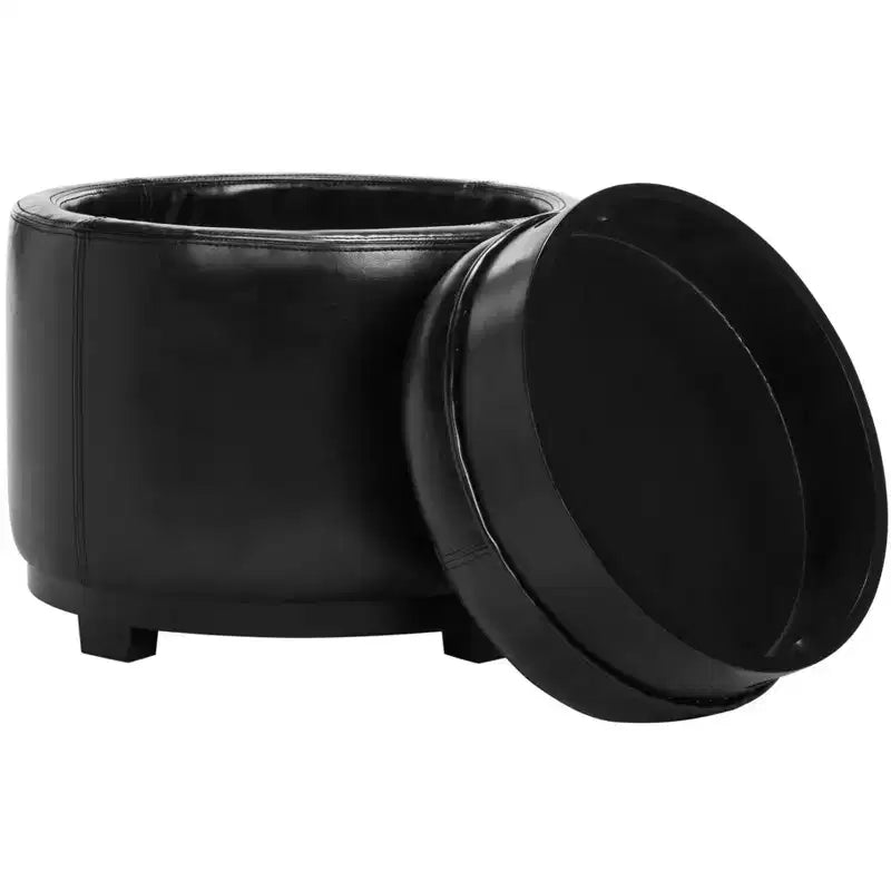 Round Flip Top Storage Ottoman - HUD4045 - Safavieh Couture
