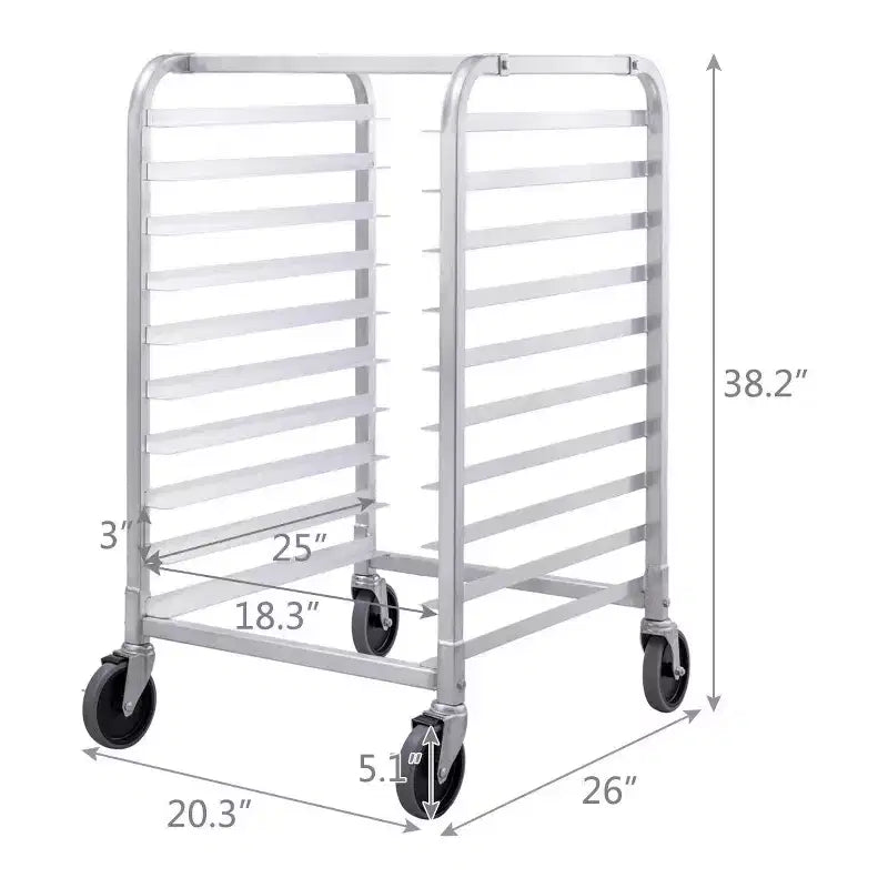 Étagère de boulangerie en aluminium argenté