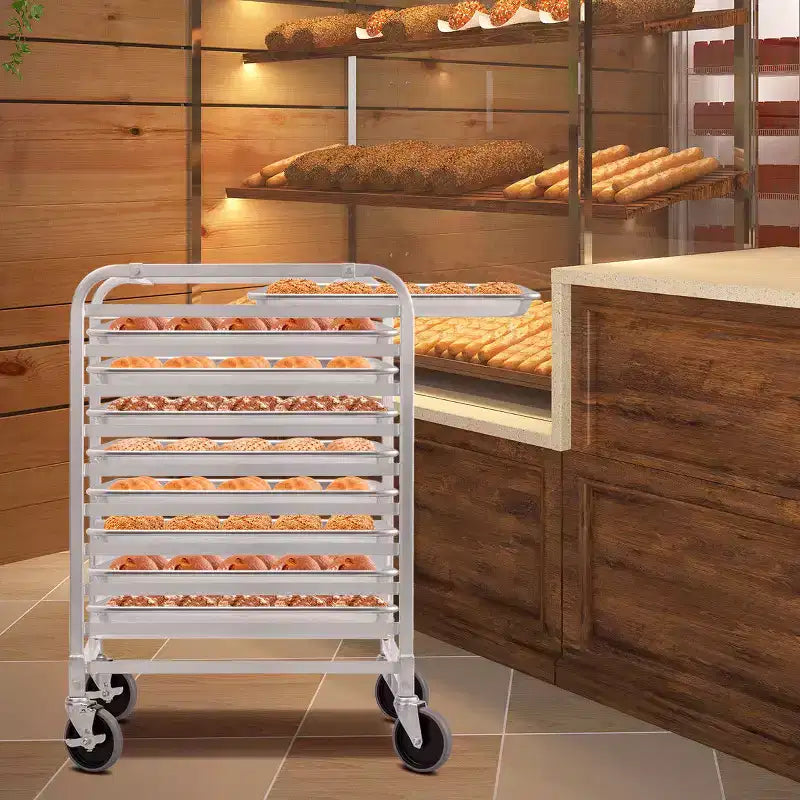 Étagère de boulangerie en aluminium argenté