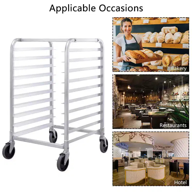 Étagère de boulangerie en aluminium argenté