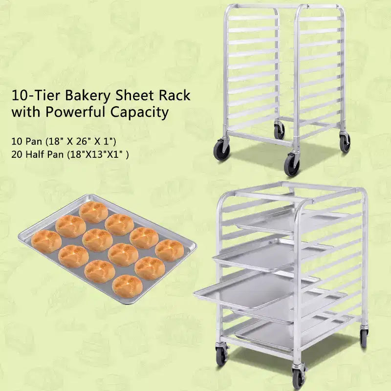 Étagère de boulangerie en aluminium argenté