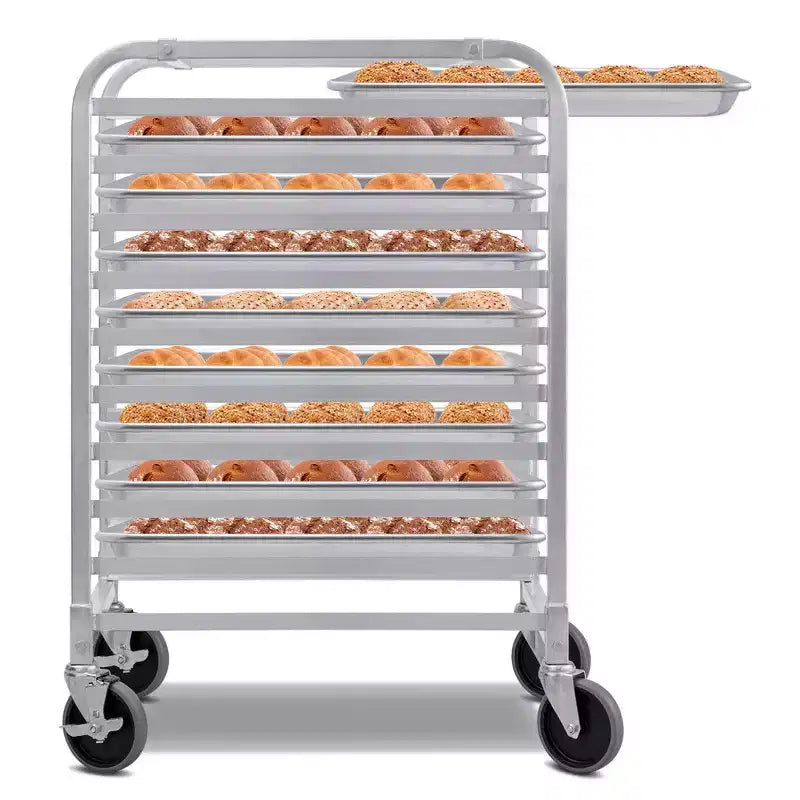 Étagère de boulangerie en aluminium argenté